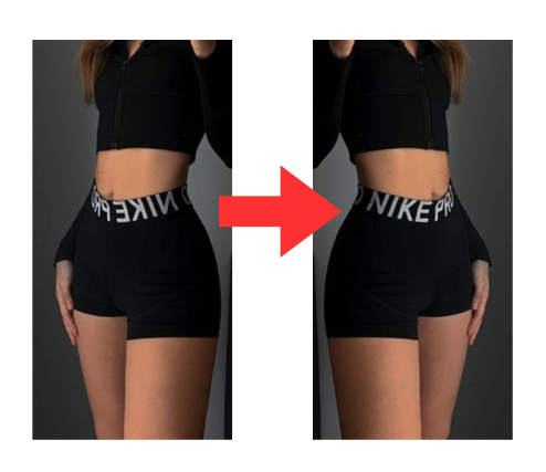 Before and after comparison showing a mirrored selfie being corrected to true reflection